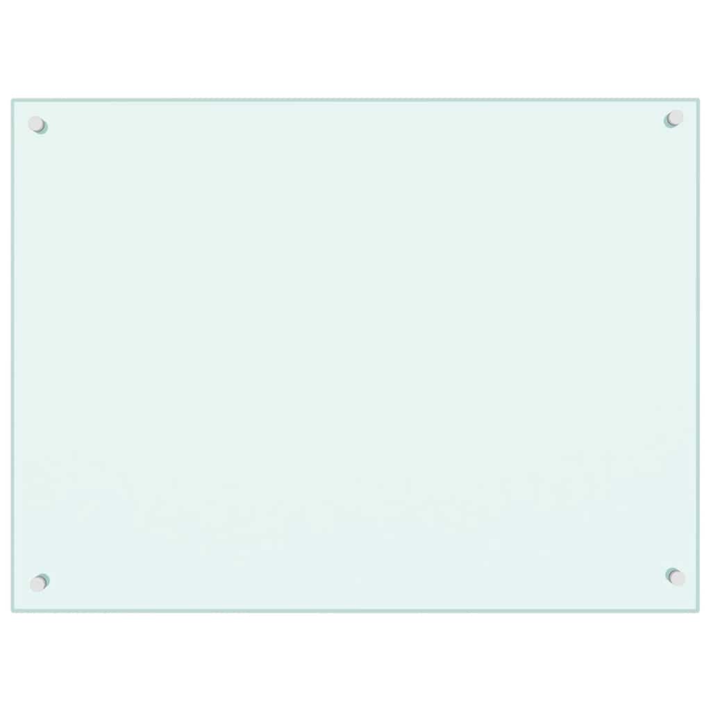 Kitchen splashbacks, 2 pcs., white, 80x60cm, tempered glass