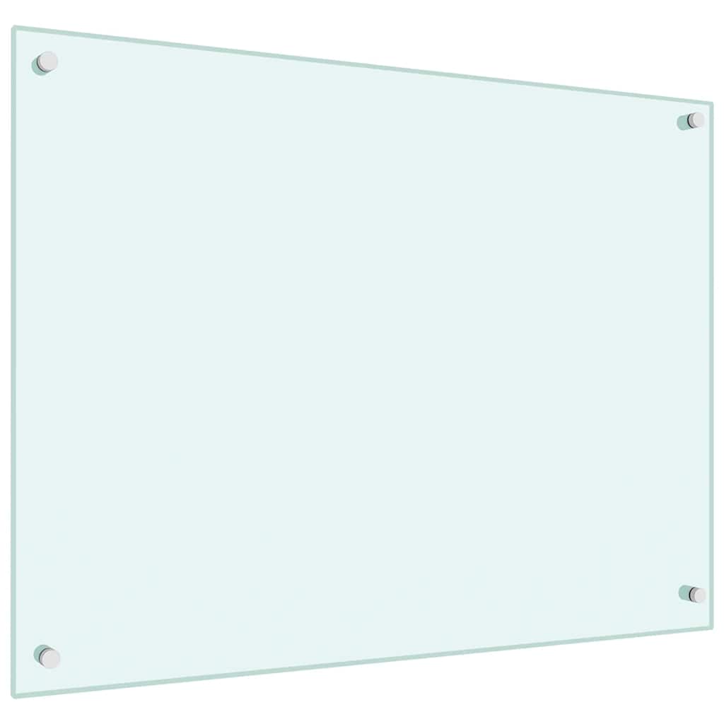 Kitchen splashbacks, 2 pcs., white, 80x60cm, tempered glass