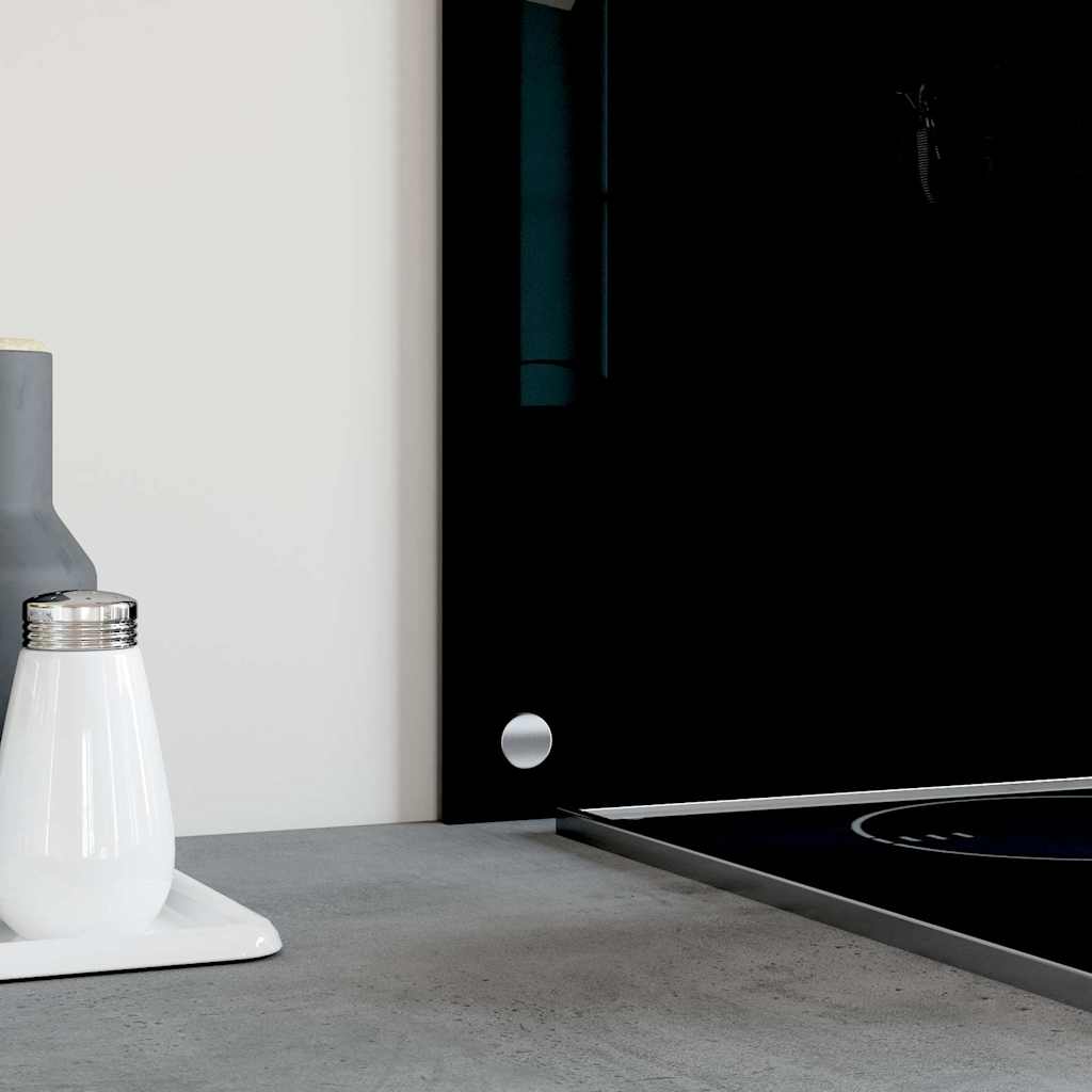 Kitchen backsplashes, 2 pcs, black, 70x60cm, tempered glass