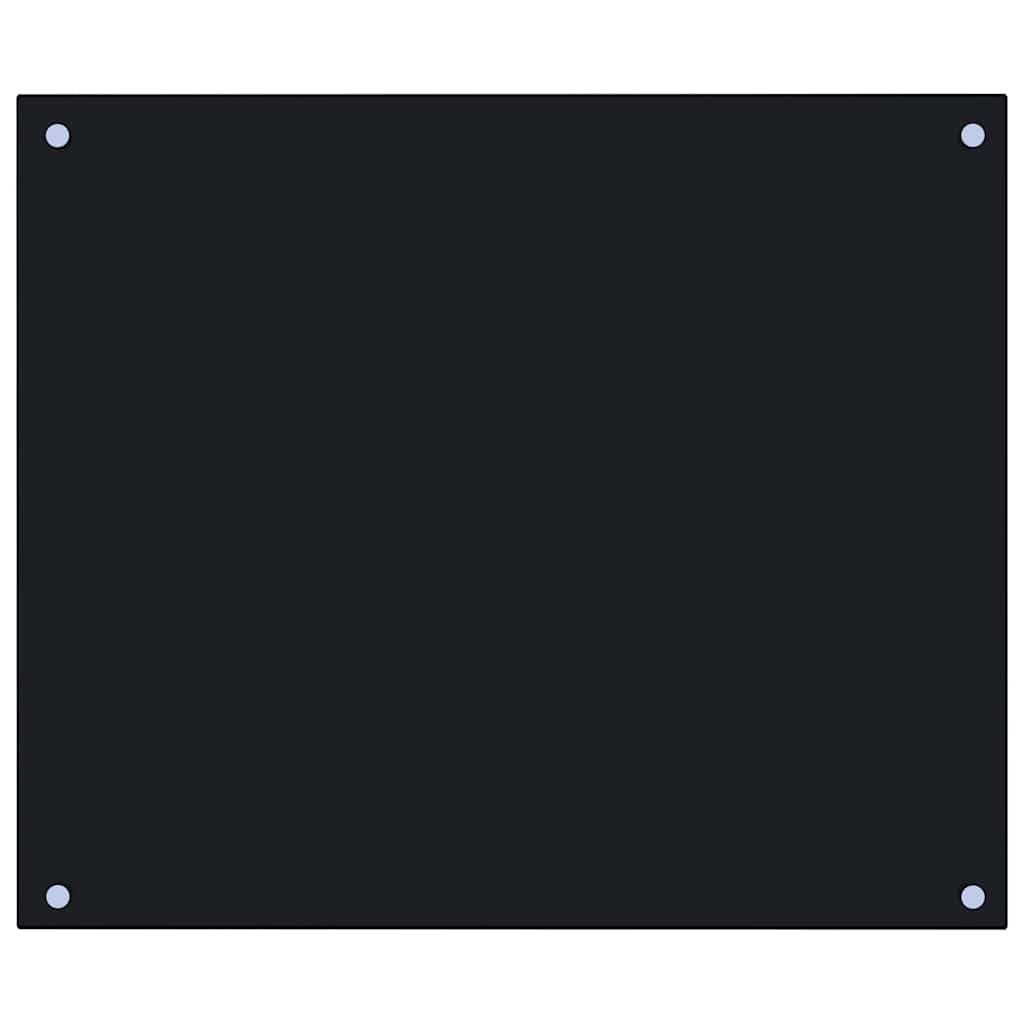 Kitchen backsplashes, 2 pcs, black, 70x60cm, tempered glass