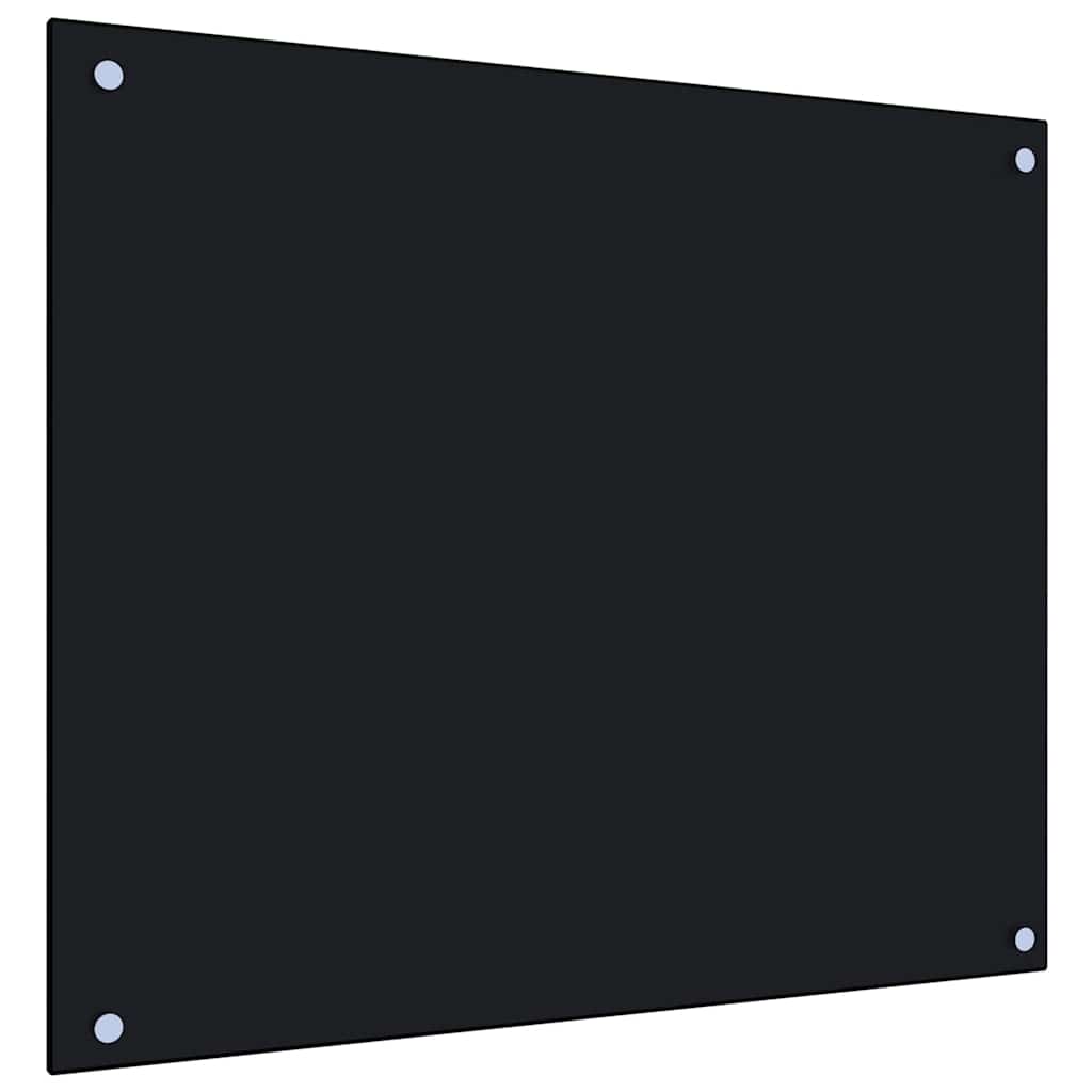 Kitchen backsplashes, 2 pcs, black, 70x60cm, tempered glass