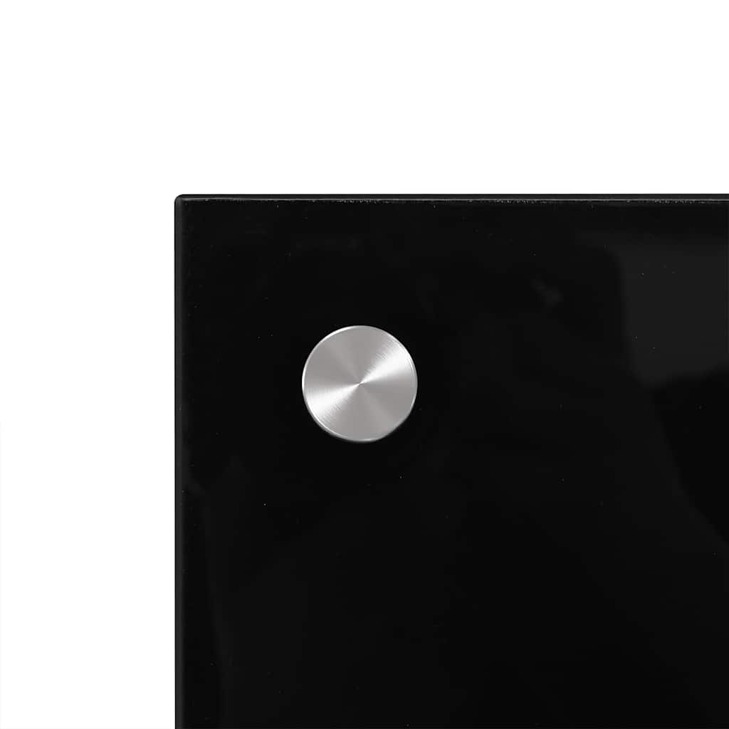 Kitchen backsplashes, 2 pcs, black, 70x60cm, tempered glass
