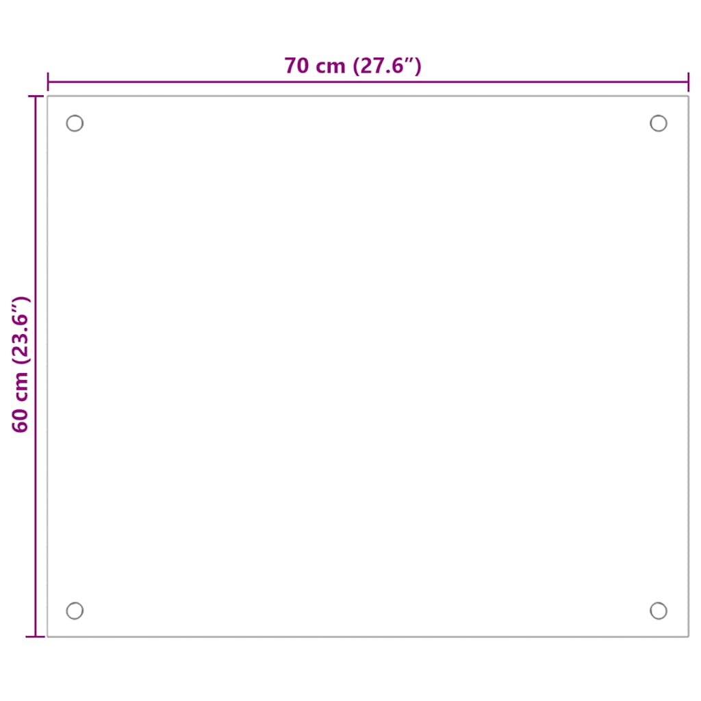 Kitchen backsplashes, 2 pcs, black, 70x60cm, tempered glass