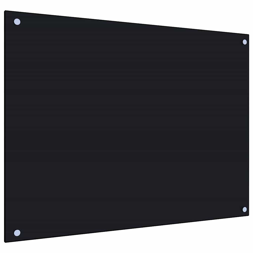 Kitchen backsplashes, 2 pcs., black, 80x60cm, tempered glass