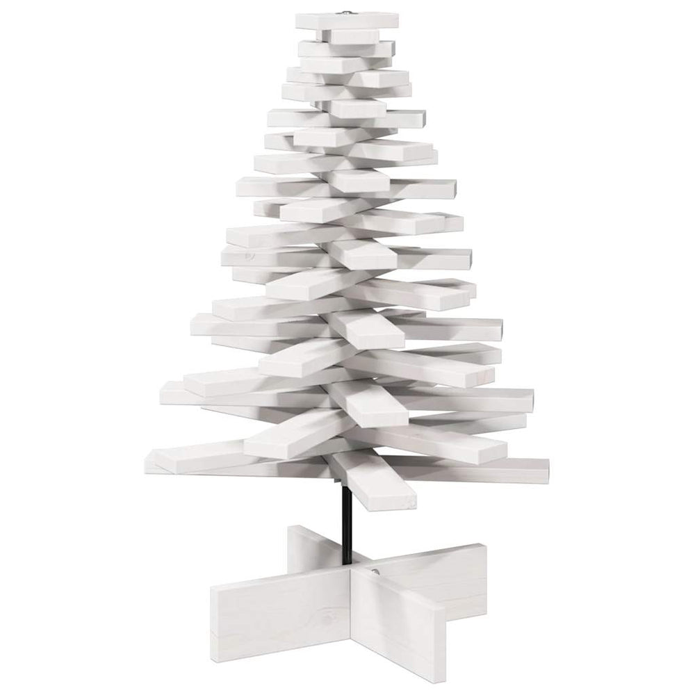 Medinė Kalėdų eglutė, balta, 80cm, pušies medienos masyvas
