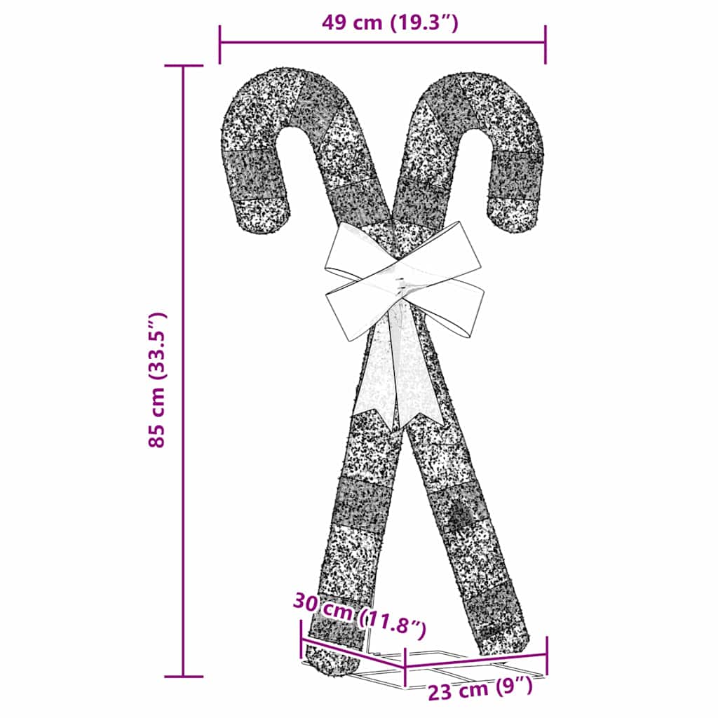 Kalėdų puošmena Candy Cane 50 LED šiltai balta