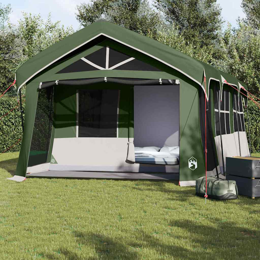 Family tent Green and white 620 x 322 x 240 cm Polyester