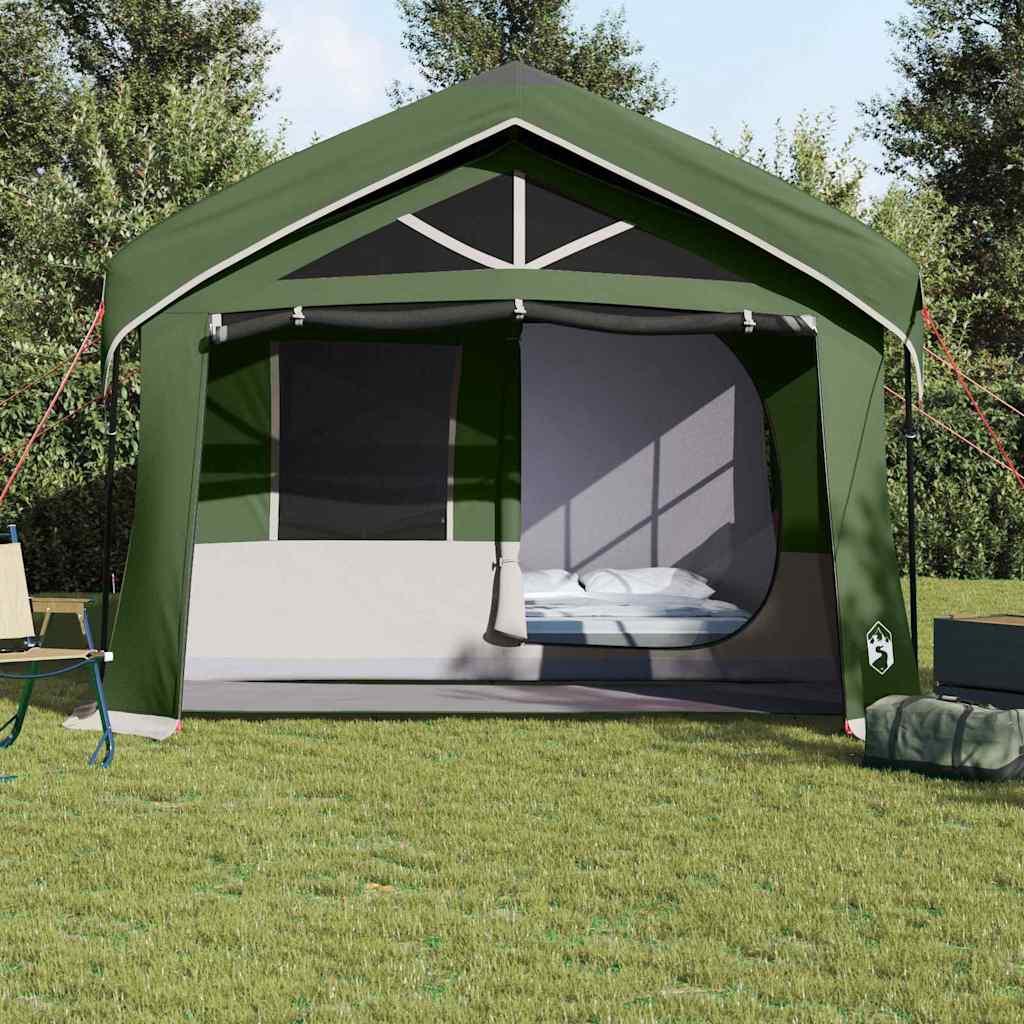 Family tent Green and white 620 x 322 x 240 cm Polyester