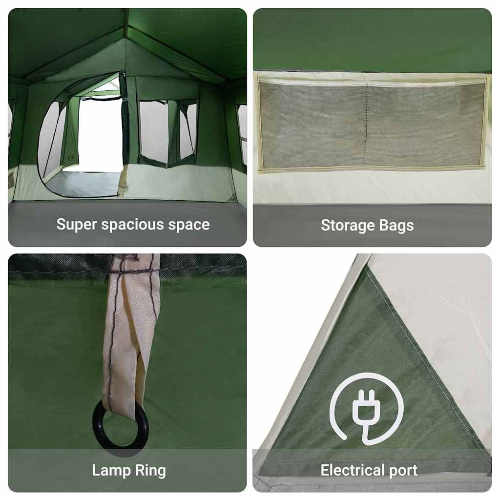 Family tent Green and white 620 x 322 x 240 cm Polyester