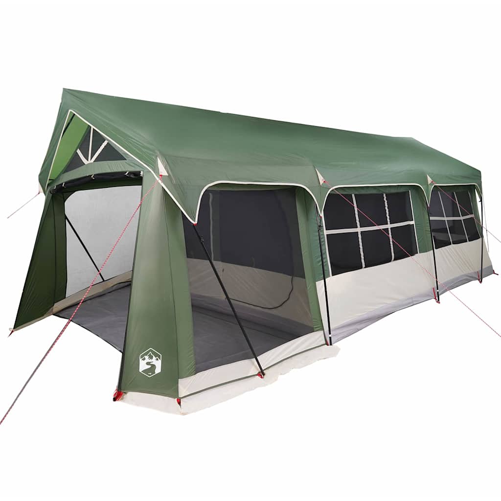 Family tent Green and white 620 x 322 x 240 cm Polyester