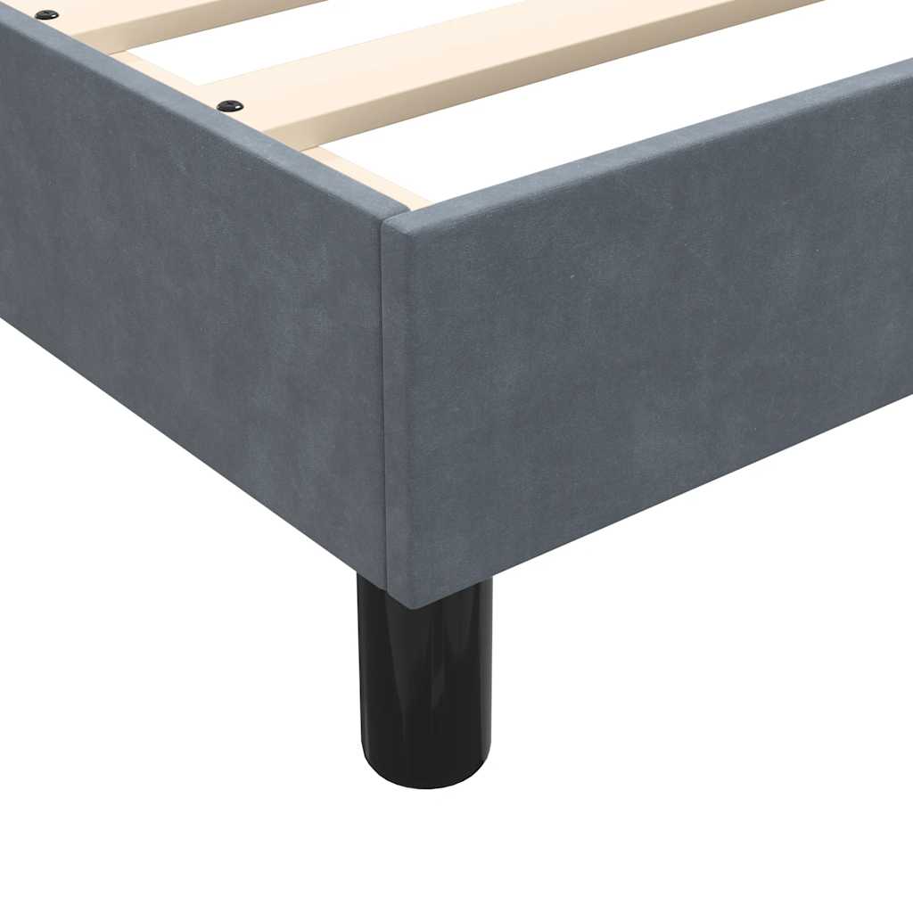 Gulta ar atsperēm un matraci, pelēka, 80x210 cm, samts