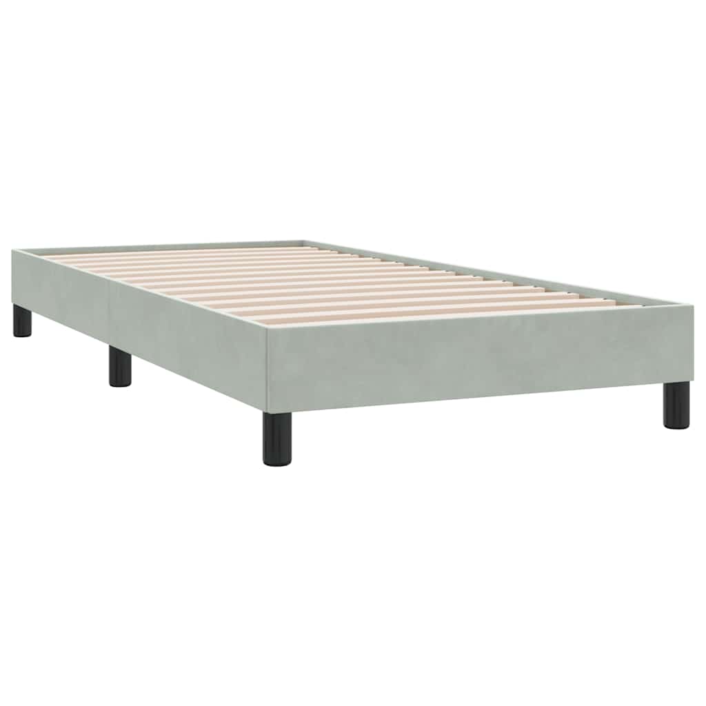 Box Spring gulta ar matraci Gaiši pelēka 90x210 cm Velvet
