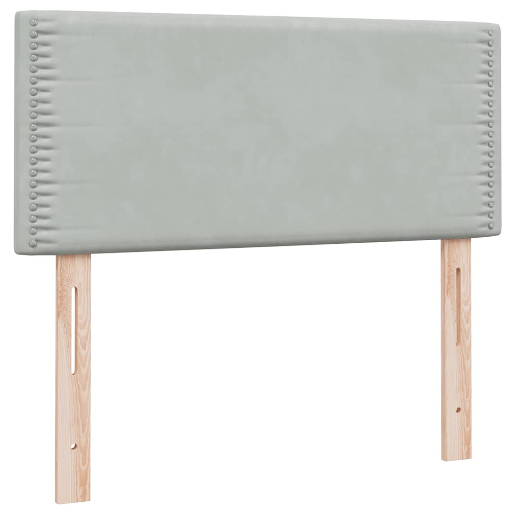 Box Spring gulta ar matraci Gaiši pelēka 90x210 cm Velvet