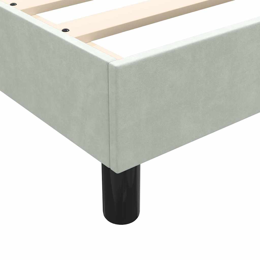 Box Spring gulta ar matraci Gaiši pelēka 90x210 cm Velvet
