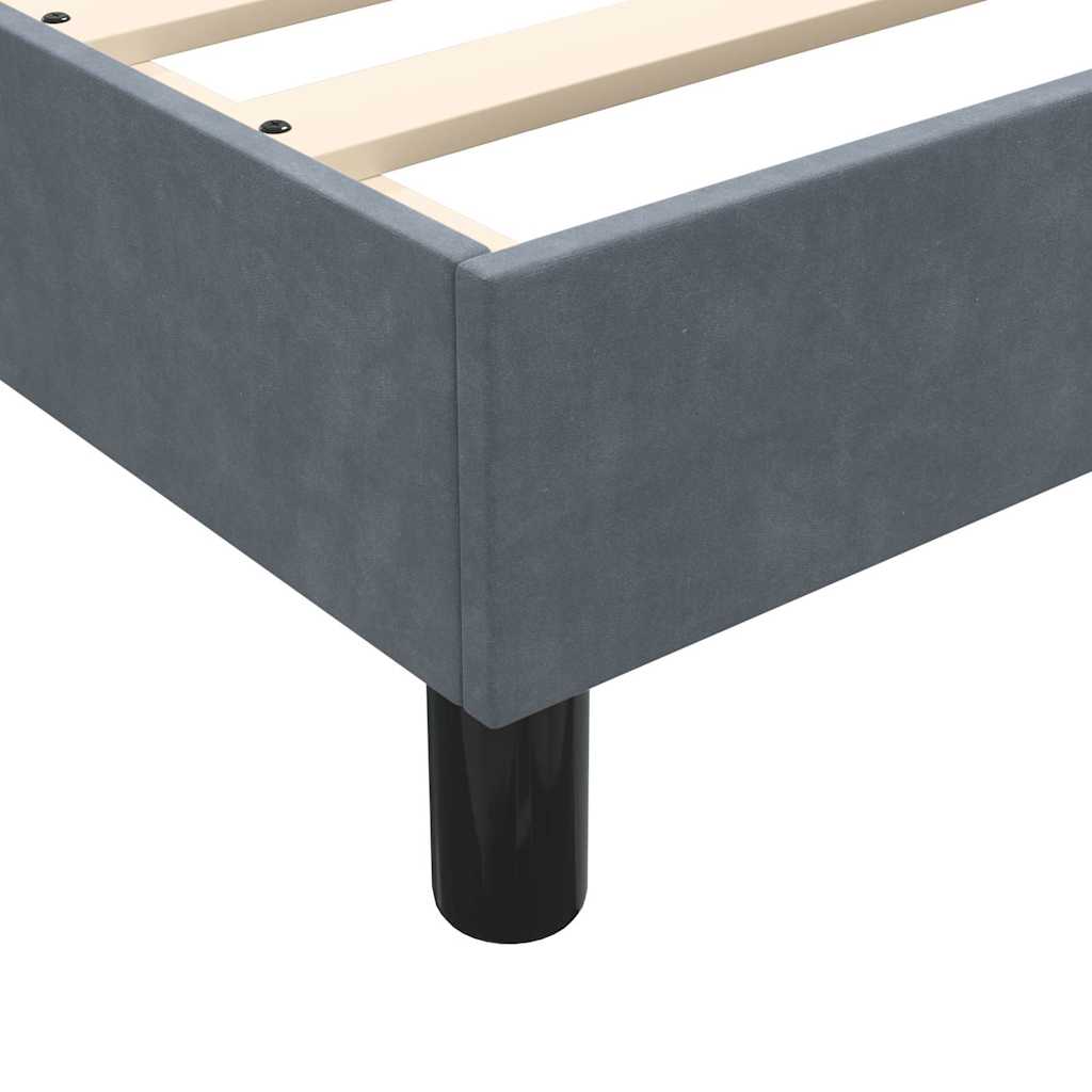 Gulta ar atsperēm un matraci, pelēka, 80x210 cm, samts
