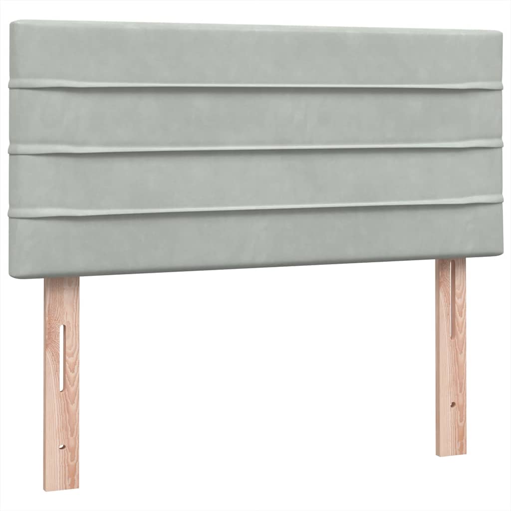 Box Spring Lova su čiužiniu Šviesiai pilka 90x210 cm Velvet