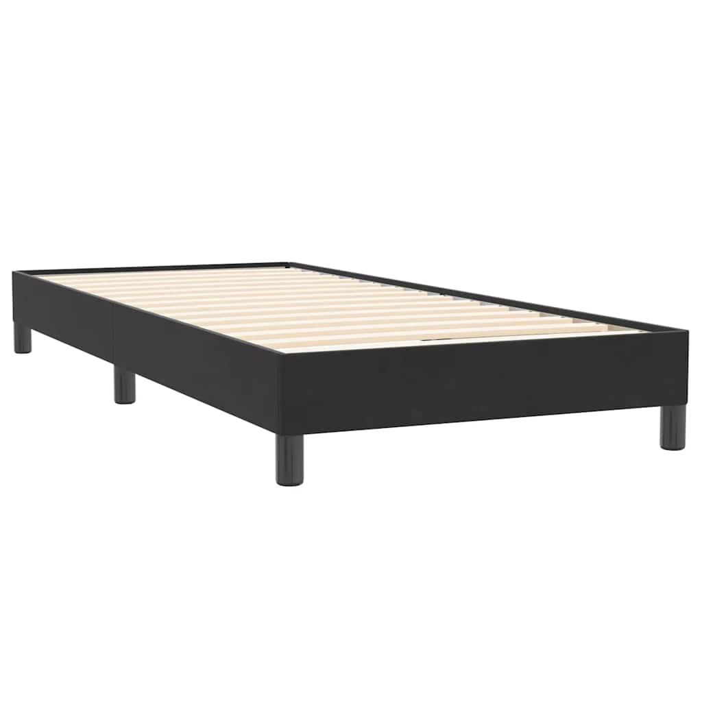 Gulta ar atsperēm un matraci, melna, 80x220 cm, samts