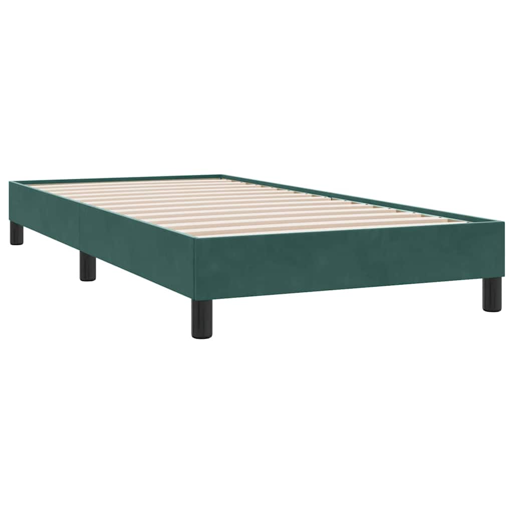 Gulta ar atsperēm un matraci, tumši zaļa 80x210cm samts