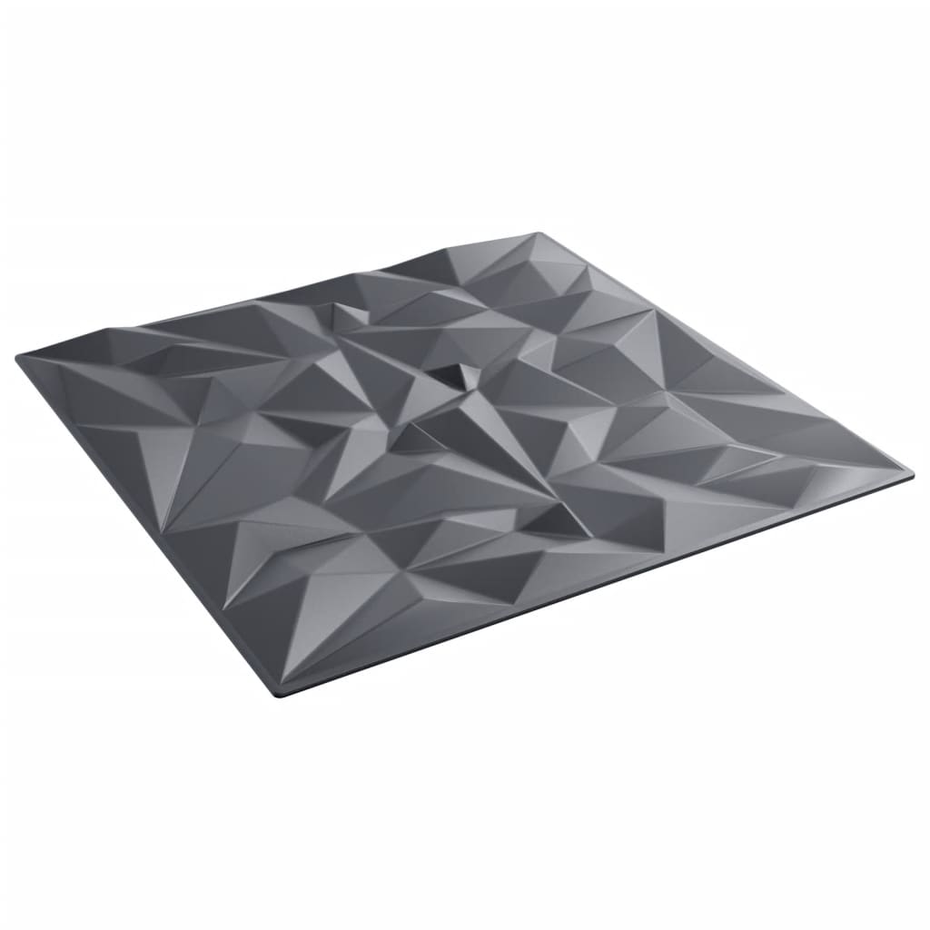Sienų plokštės, 12vnt., pilkos, 50x50cm, XPS, 3m², ametisto