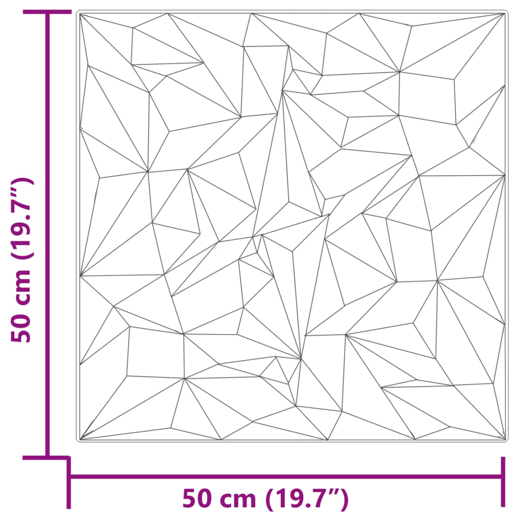 Sienų plokštės, 12vnt., betono, 50x50cm, XPS, 3m², ametisto