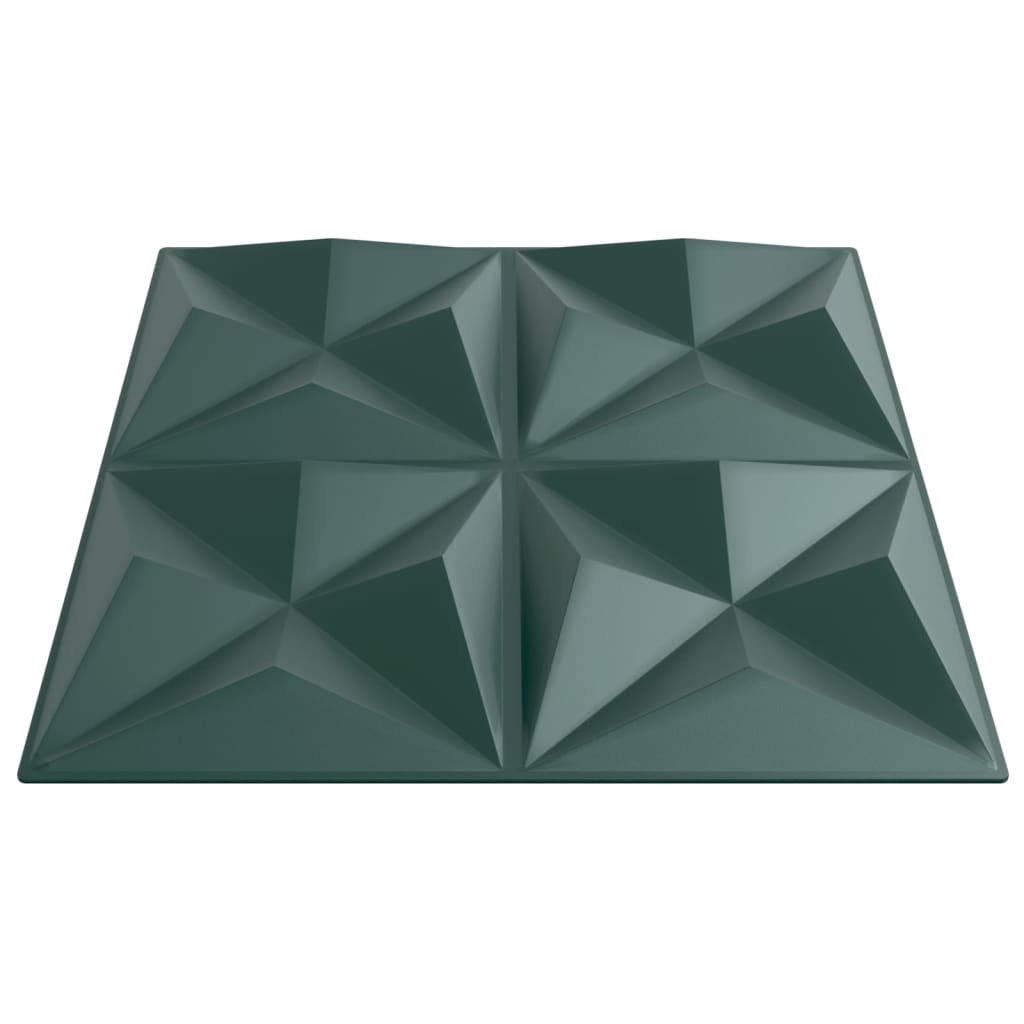Sienų plokštės, 12vnt., žalios, 50x50cm, XPS, 3m², origami