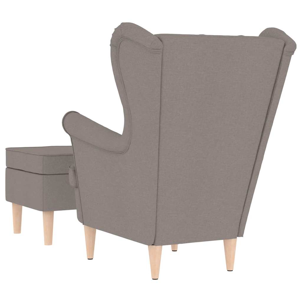 Krēsls ar kāju balstu, taupe krāsā, audums