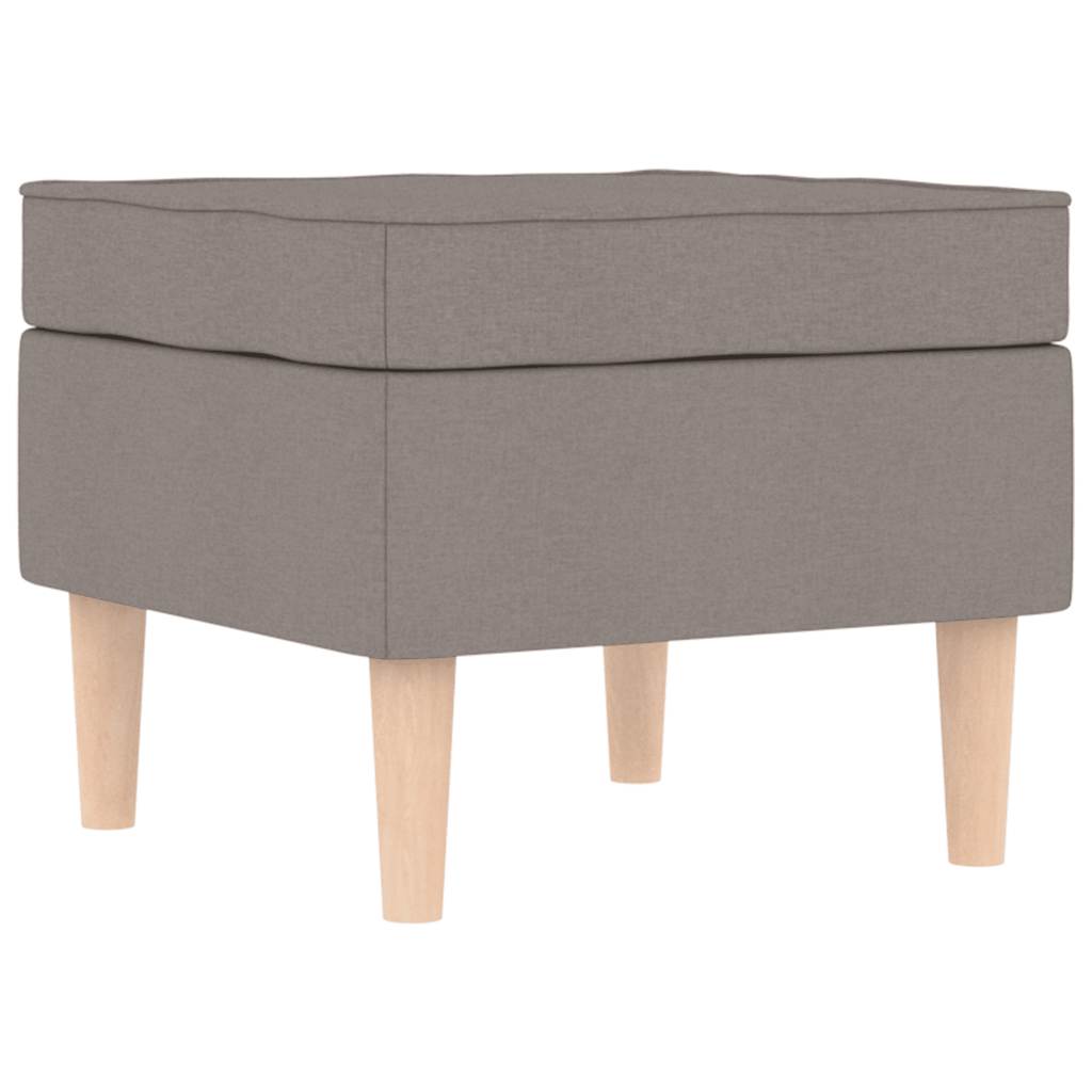 Krēsls ar kāju balstu, taupe krāsā, audums