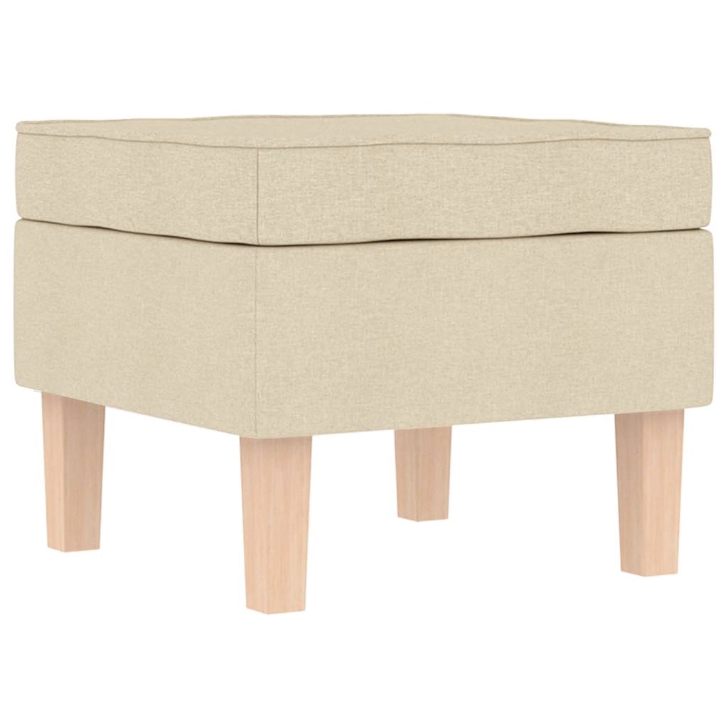 Rocking chair with footrest, cream-colored, fabric