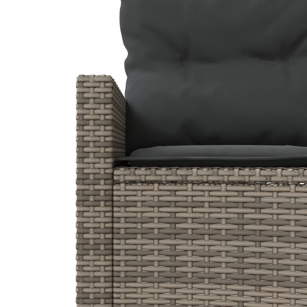 Sodo sofa su stalu/pagalvėlėmis, pilka, poliratanas, apvali
