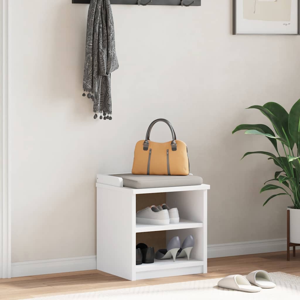 Hallway bench SANDNES white 45x40x50 solid pine