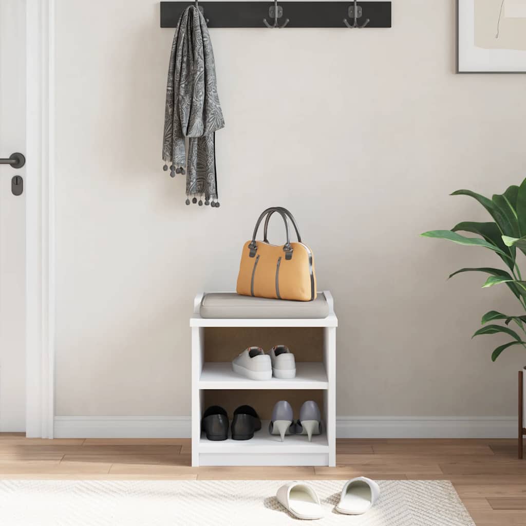 Hallway bench SANDNES white 45x40x50 solid pine
