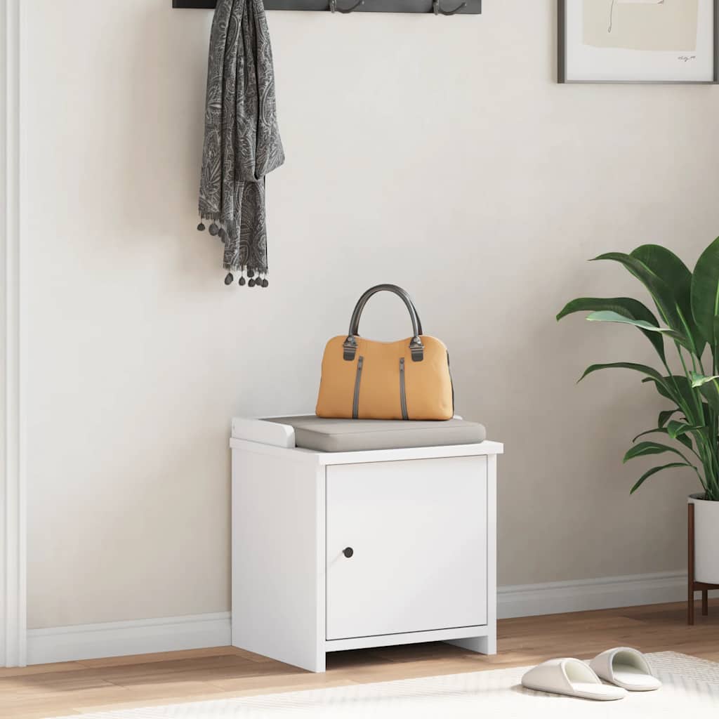 Prieškambario suoliukas SANDNES baltas 45x40x50 pušies masyvo