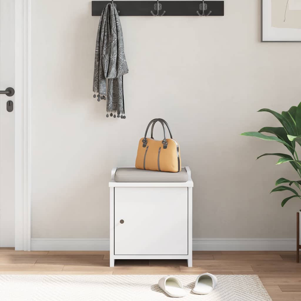 Prieškambario suoliukas SANDNES baltas 45x40x50 pušies masyvo