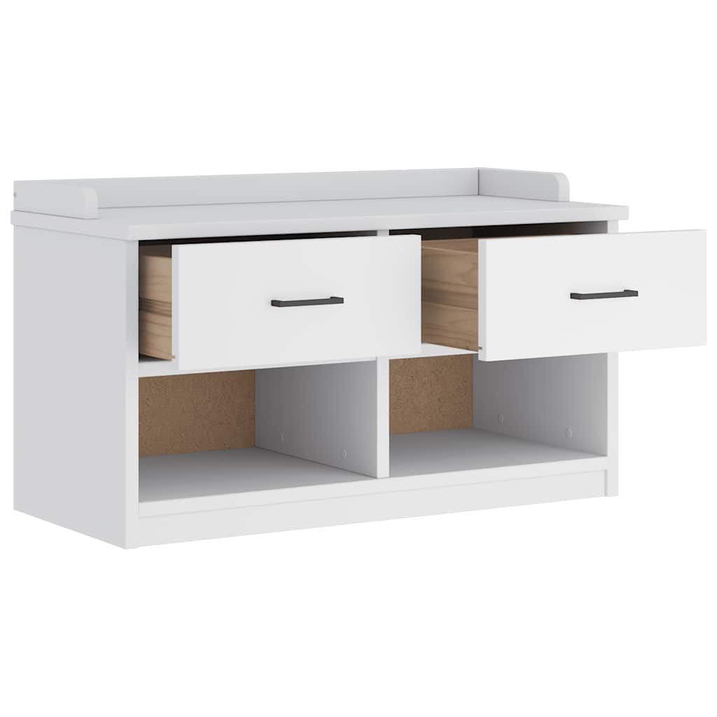 Prieškambario suoliukas SANDNES baltas 87x40x50 pušies masyvo