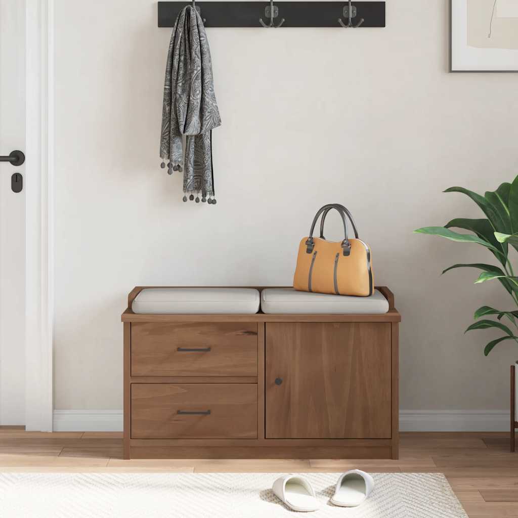 Prieškambario suoliukas SANDNES 87x40x50 pušies masyvo