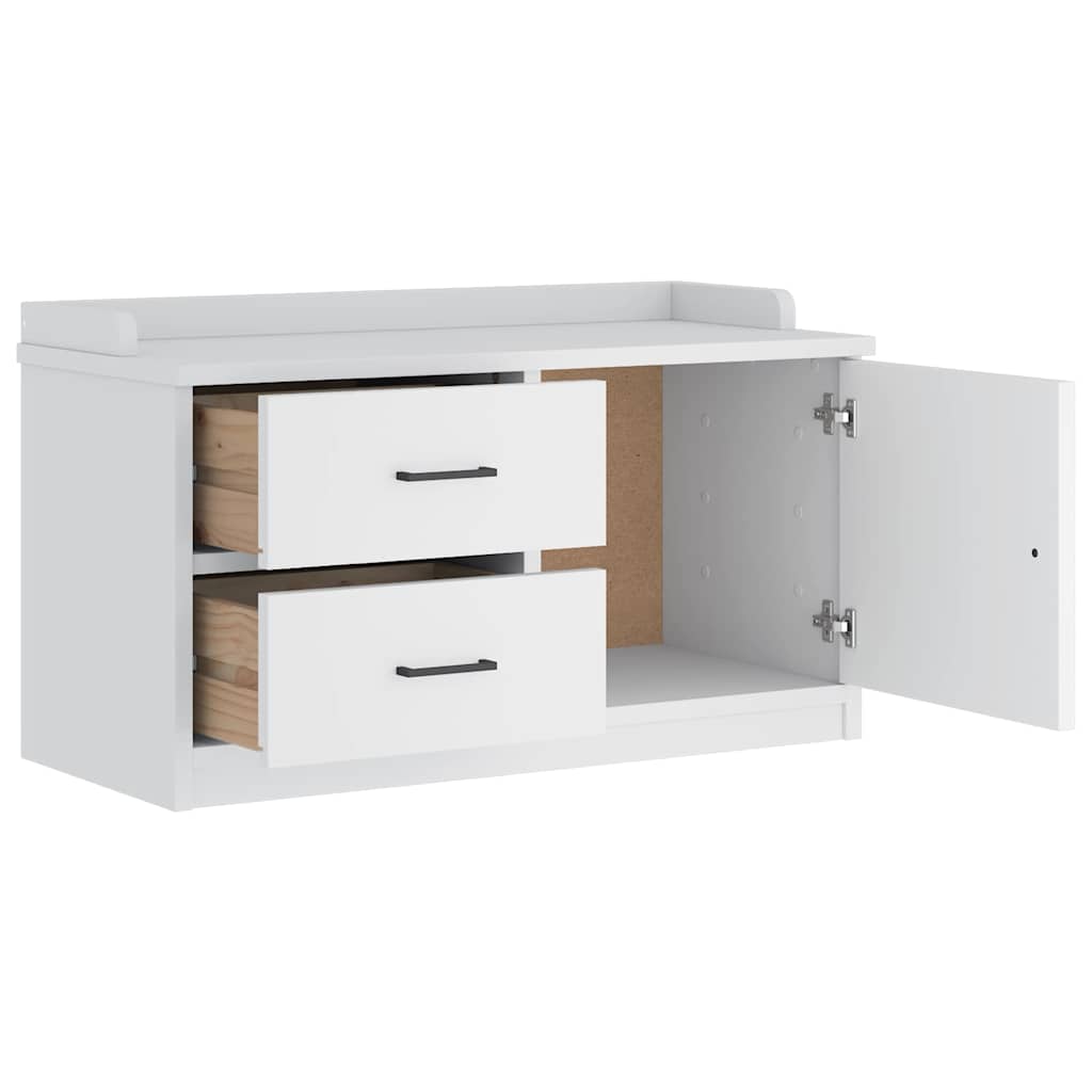 Prieškambario suoliukas SANDNES baltas 87x40x50 pušies masyvo