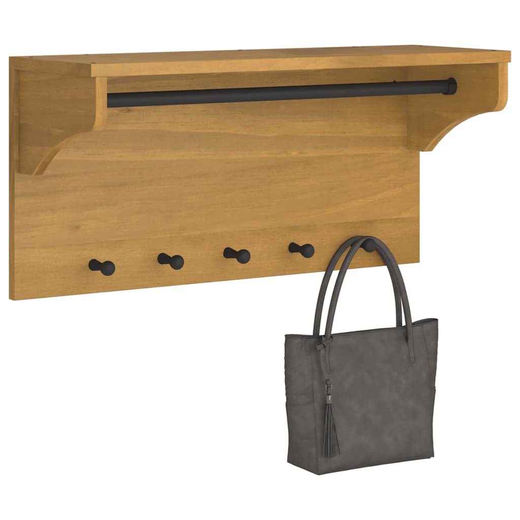Wall-mounted coat rack "SANDNES" 87x30x42 solid pine