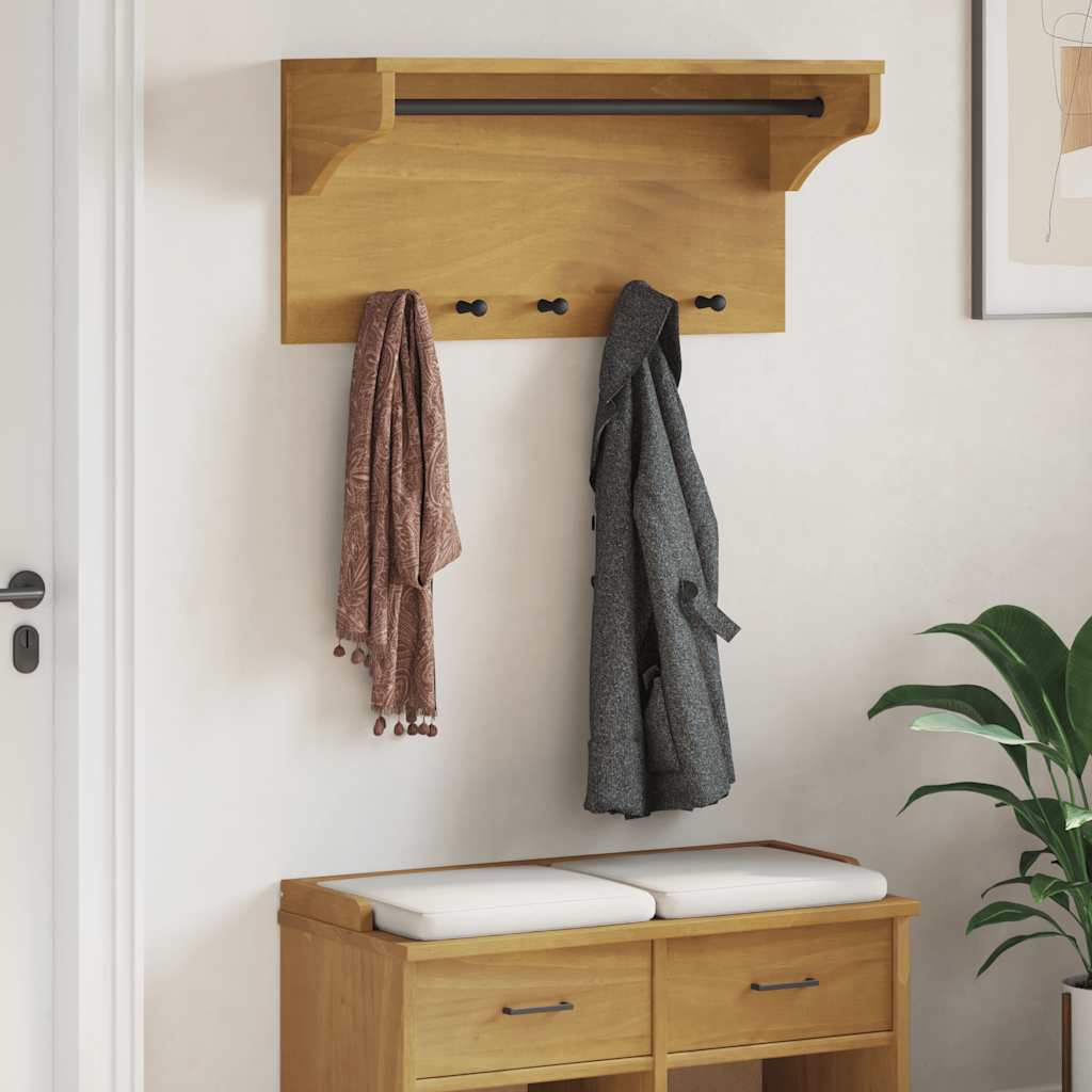 Wall-mounted coat rack "SANDNES" 87x30x42 solid pine