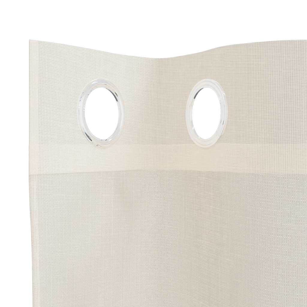 Voile užuolaidos su įvorėmis, 2vnt., kreminės, 140x245cm