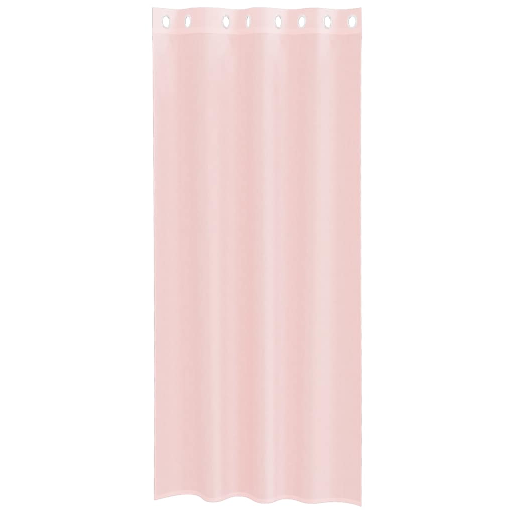 Voile užuolaidos su įvorėmis, 2vnt., šviesiai rožinė, 140x225cm