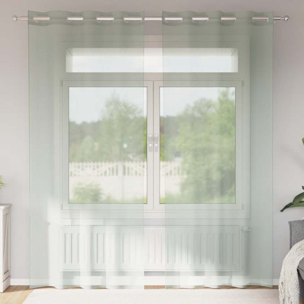 Voile užuolaidos su įvorėmis, 2vnt., šviesiai pilkas, 140x225cm