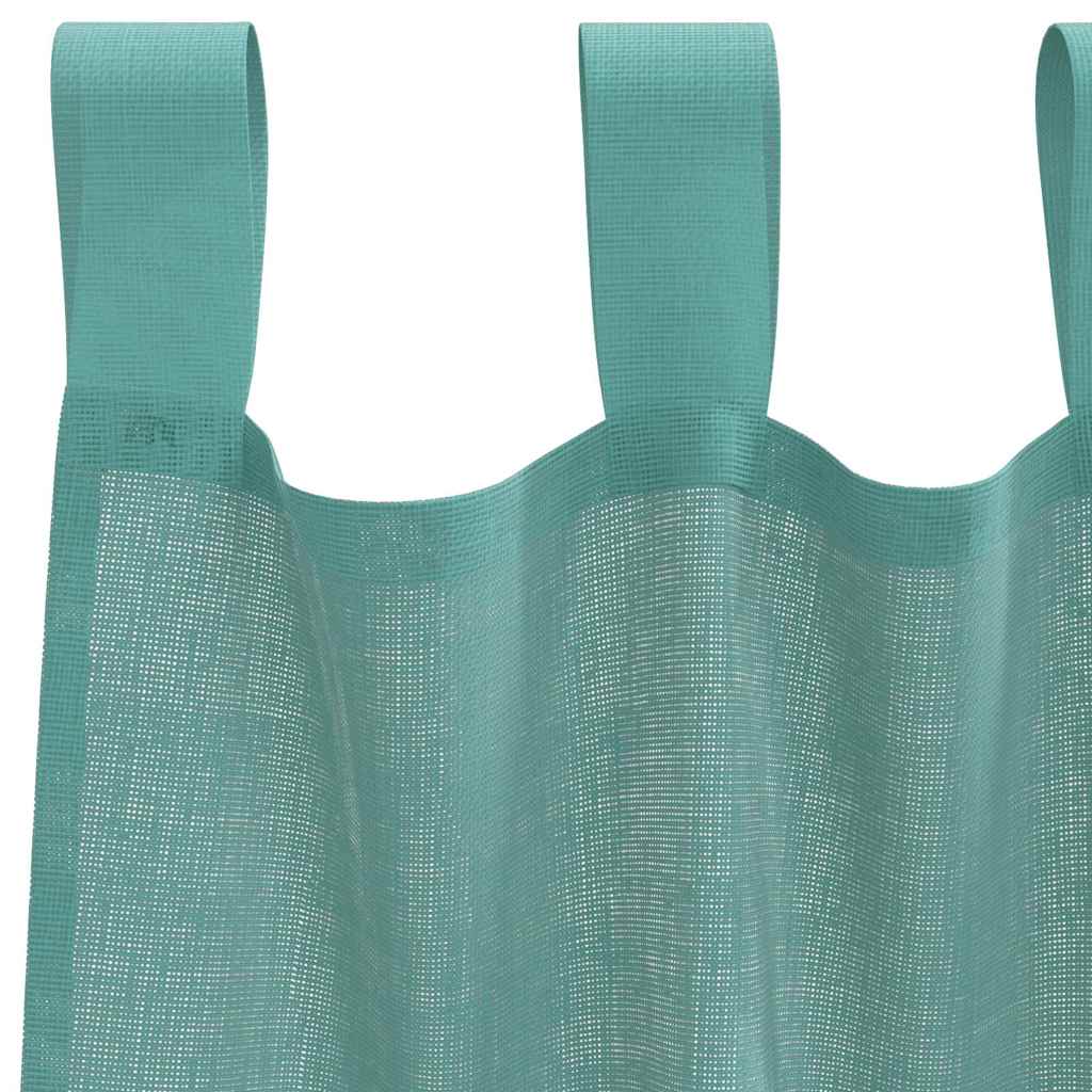 Voile užuolaidos su strypų kišenėmis, 2vnt., turkio spalvos