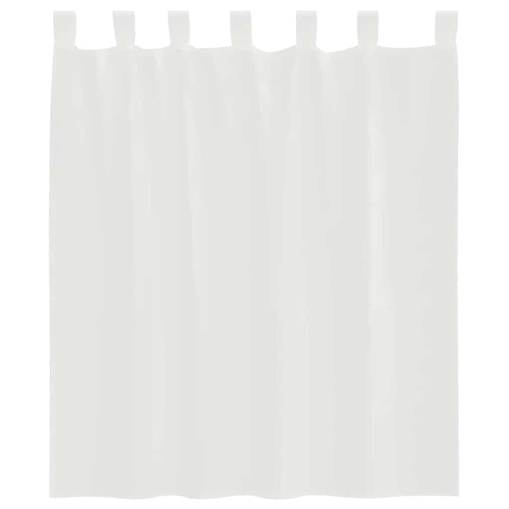 Voile užuolaidos su strypų kišenėmis, 2vnt., baltos spalvos