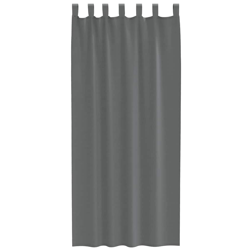Voile užuolaidos su kilpomis, 2vnt., tamsiai pilkas, 140x225cm