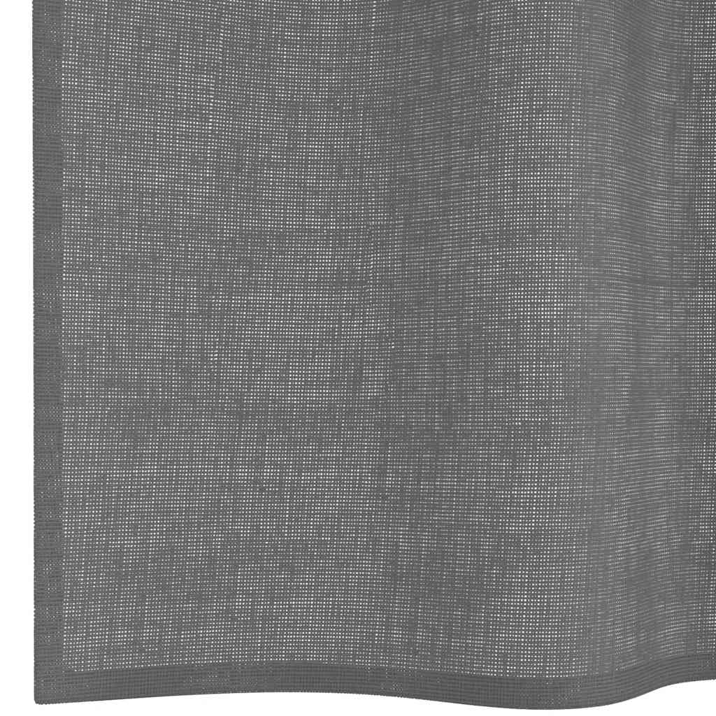 Voile užuolaidos su kilpomis, 2vnt., tamsiai pilkas, 140x225cm