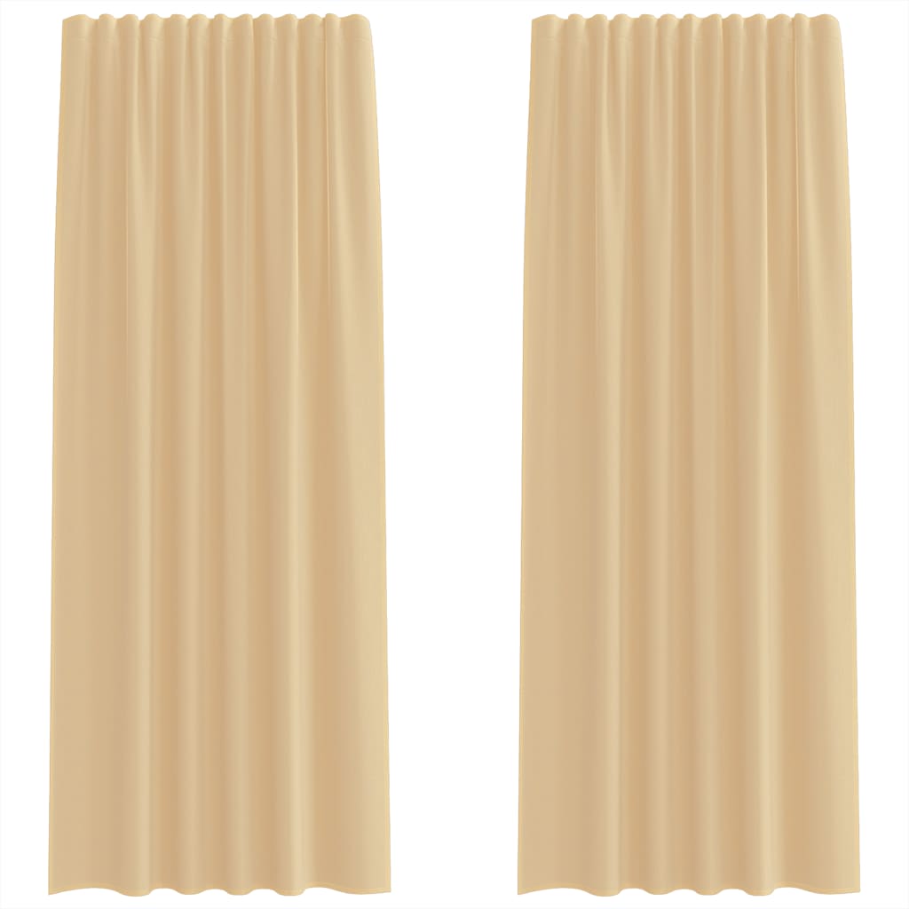 Voile užuolaidos su kilpomis, 2vnt., smėlio spalvos, 140x245cm