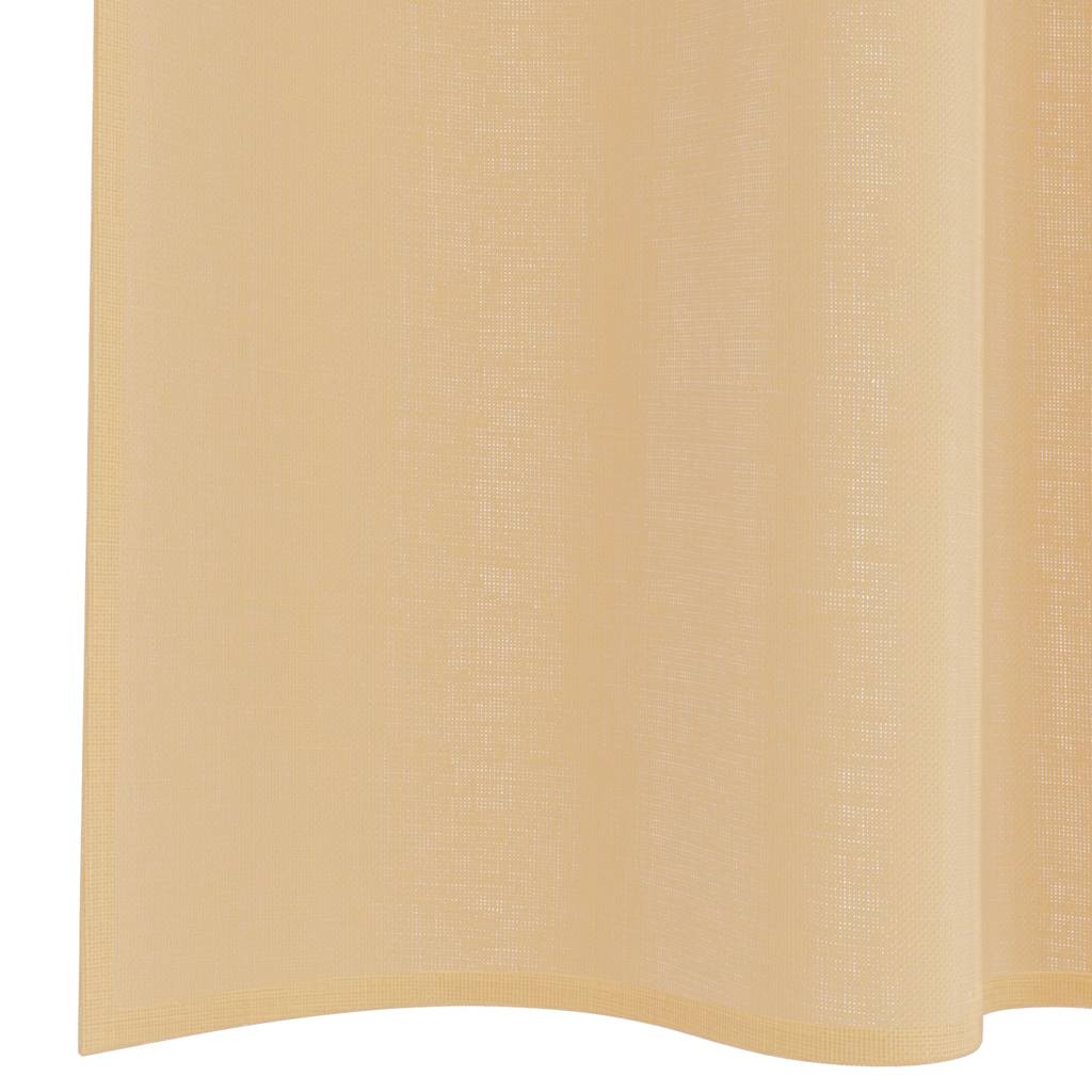 Voile užuolaidos su kilpomis, 2vnt., smėlio spalvos, 140x245cm