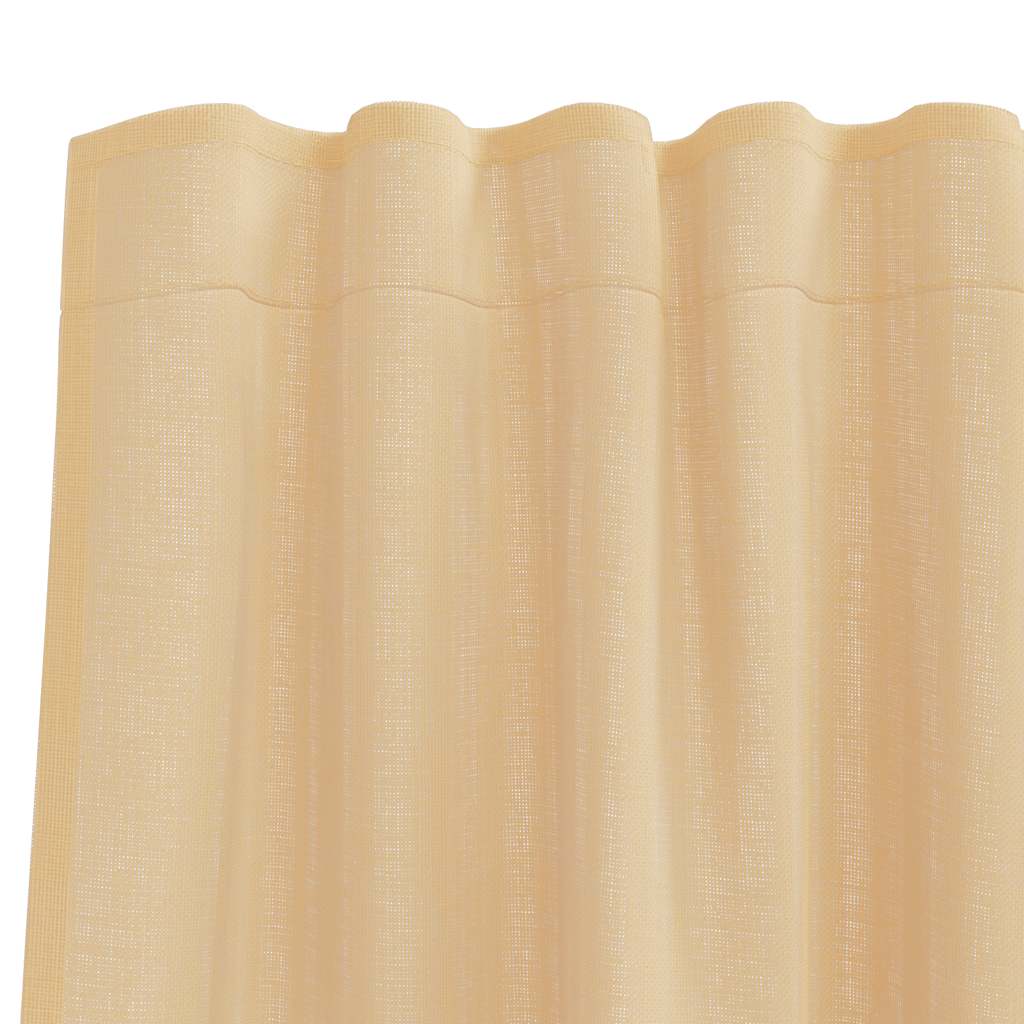 Voile užuolaidos su kilpomis, 2vnt., smėlio spalvos, 140x245cm