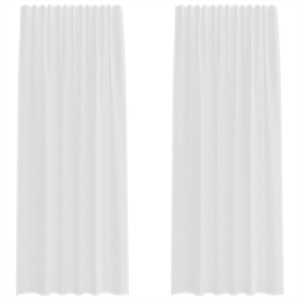 Voile užuolaidos su kilpomis, 2vnt., smėlio spalvos, 140x260cm