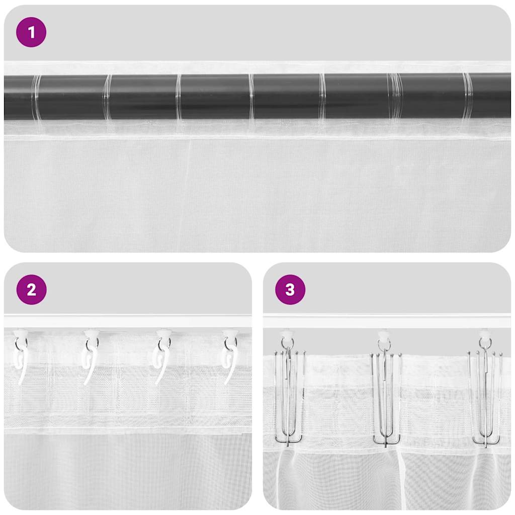 Voile užuolaidos su kilpomis, 2vnt., terakota sp., 140x140cm